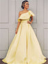 A Line One Shoulder Saitn Prom Dress LBQ1354